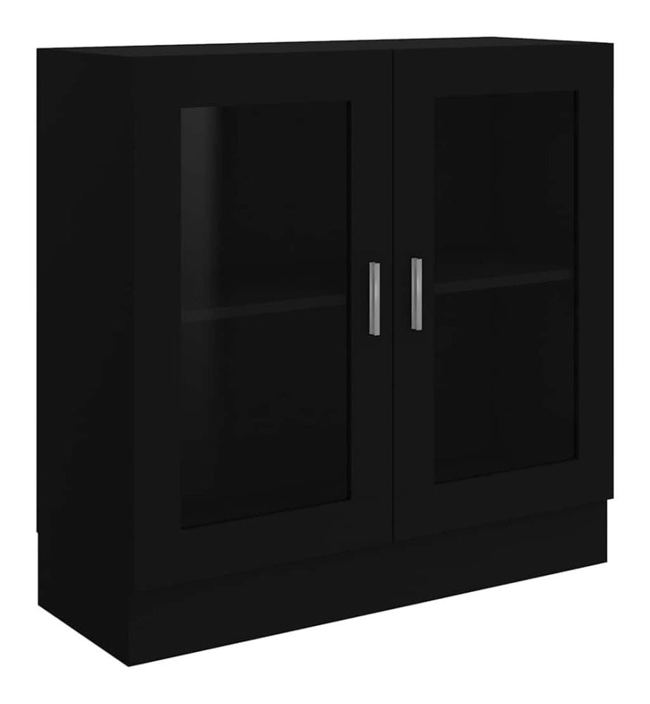Armoire à vitrine noir 82,5x30,5x80 cm Bois d'ingénierie