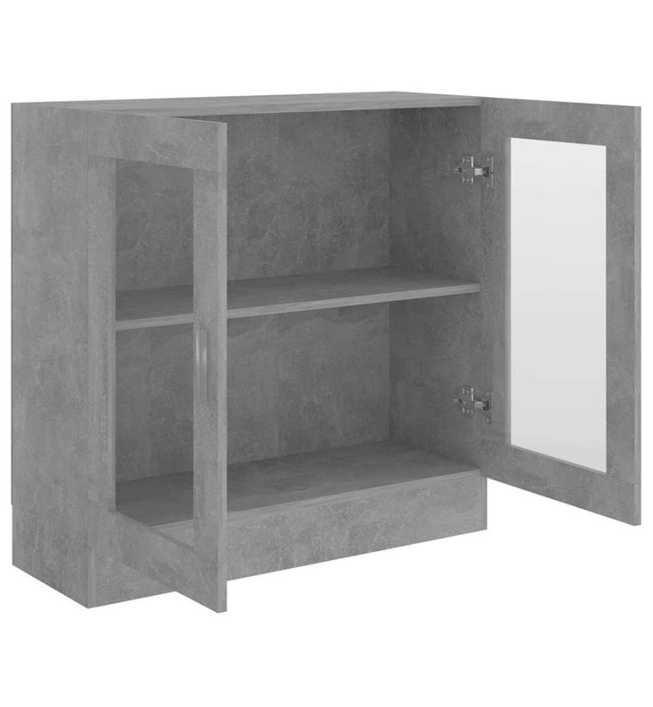 Armoire à vitrine Gris béton 82,5x30,5x80 cm Bois d'ingénierie