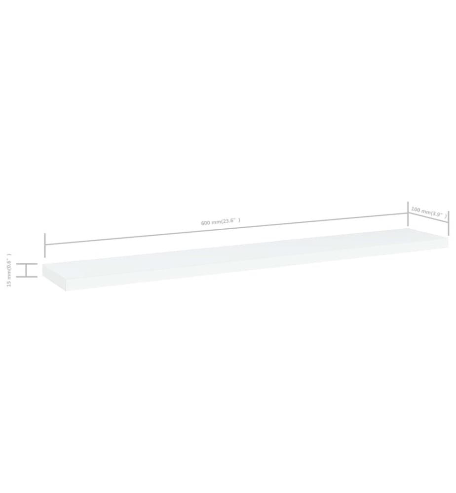Bücherregal-Bretter 4 Stk. Weiss 60x10x1,5 cm Holzwerkstoff