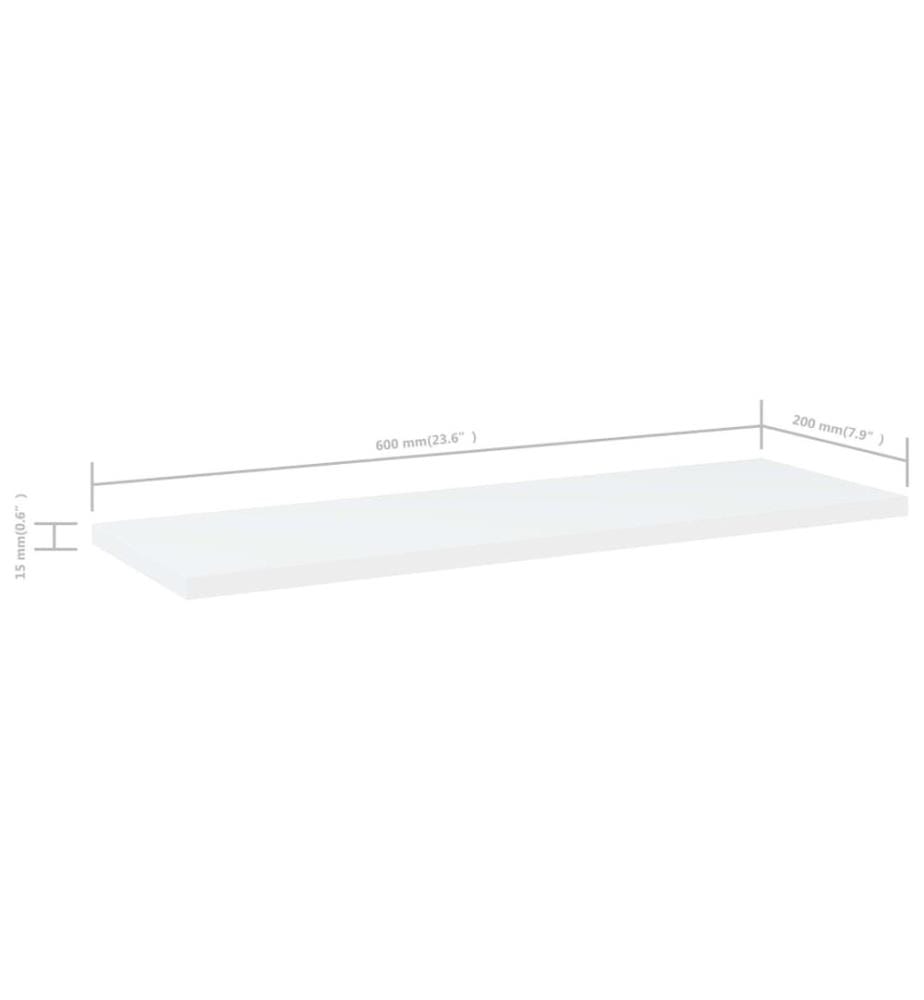 Bücherregal-Bretter 4 Stk. Weiss 60x20x1,5 cm Holzwerkstoff
