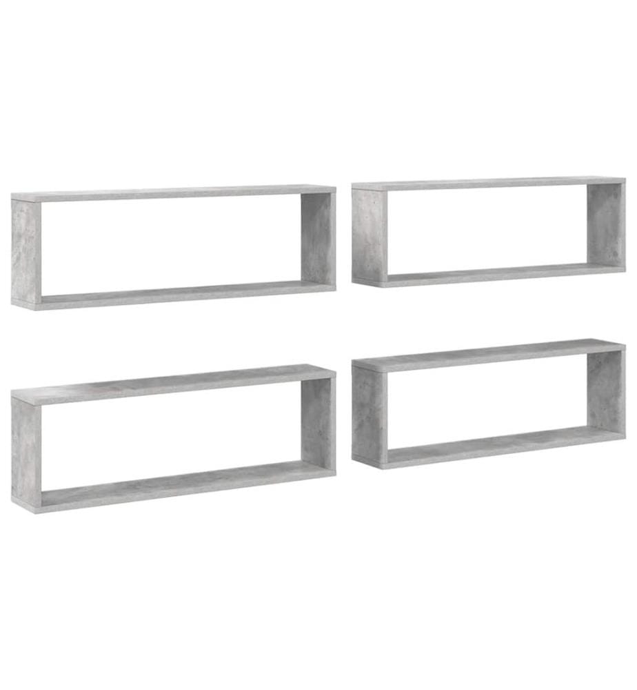 Würfelregale 4 Stk. Betongrau 80x15x26,5 cm Holzwerkstoff