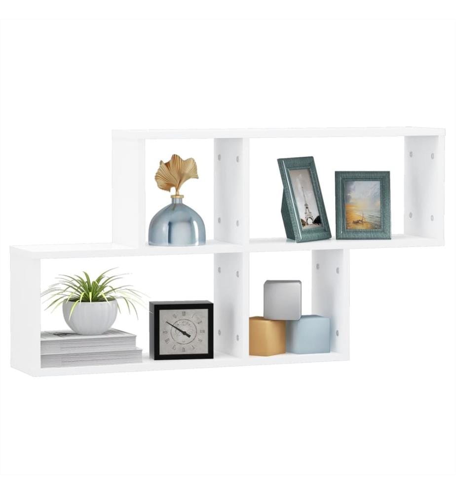 Wandregal Weiss 100x18x53 cm Holzwerkstoff