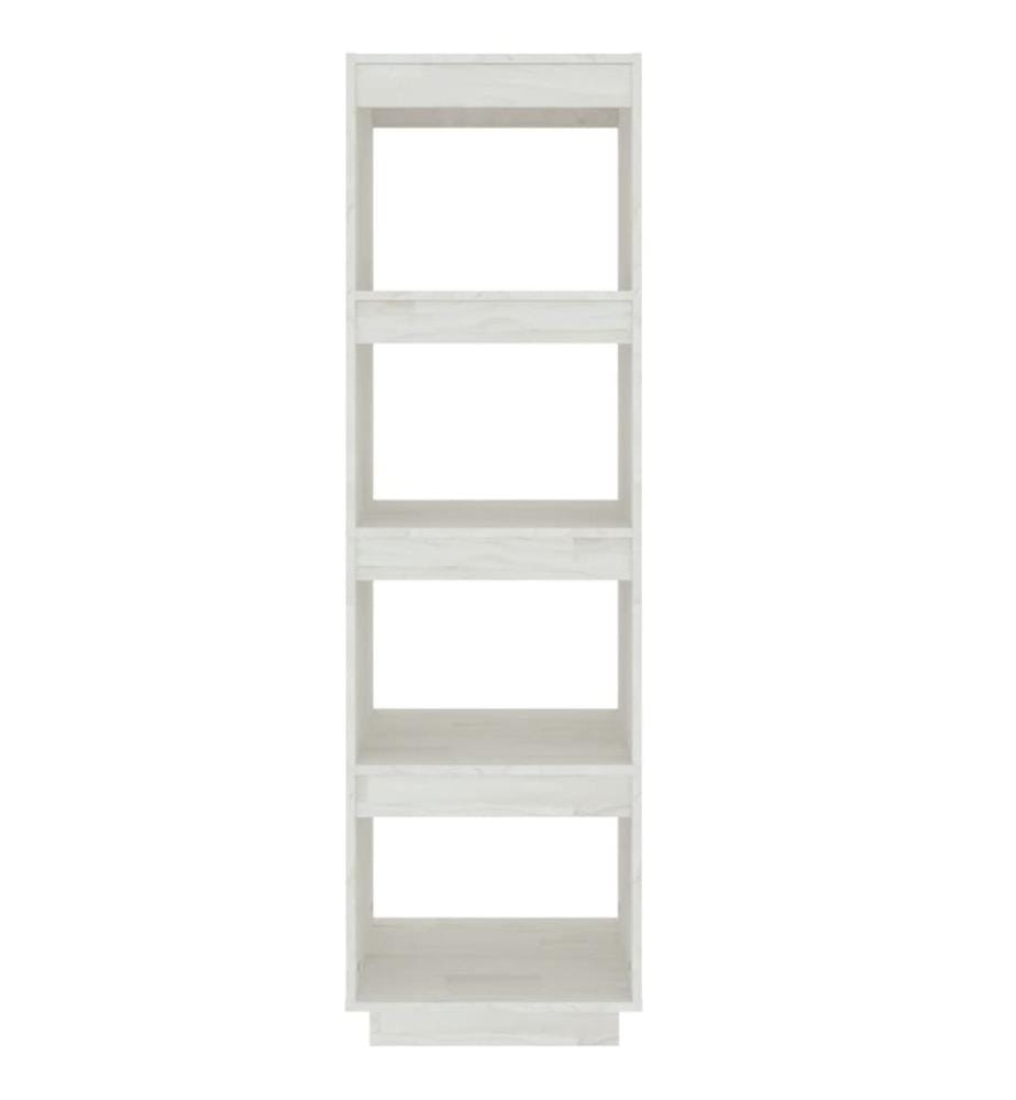 Bibliothèque/Séparateur de pièce Blanc 40x35x135 cm Pin massif