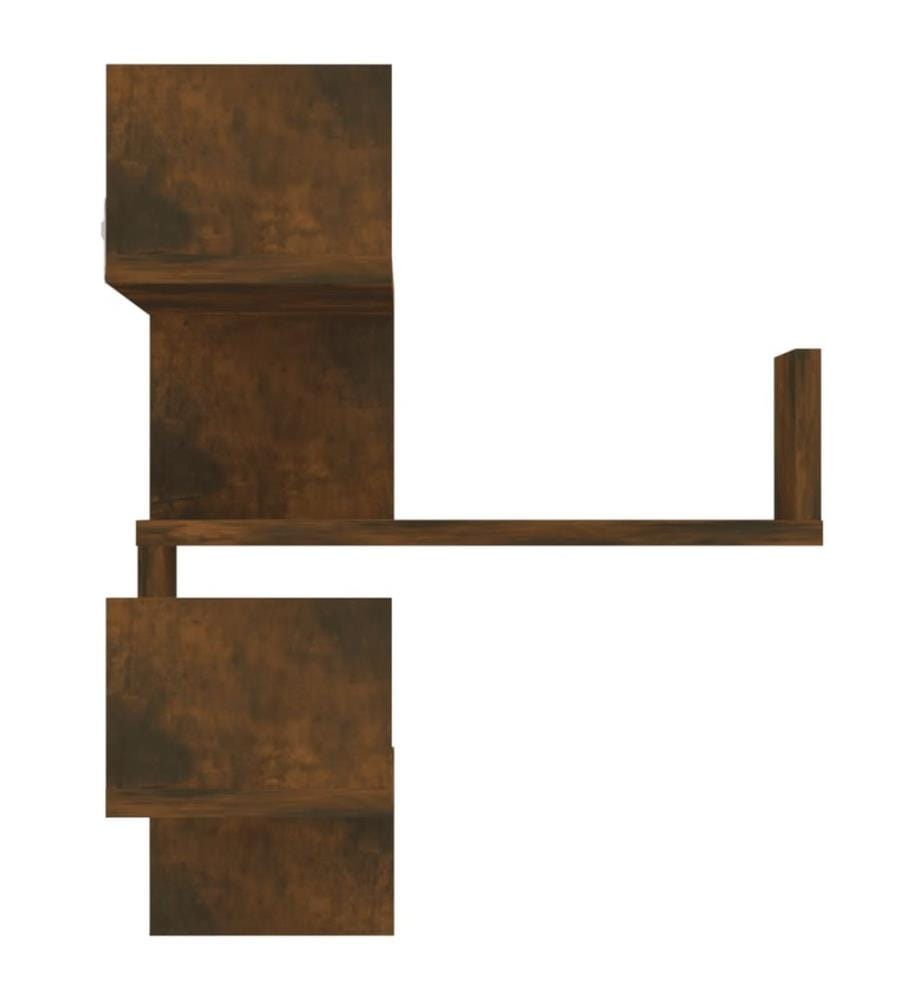 Wand-Eckregale 2 Stk. Räuchereiche 40x40x50 cm Holzwerkstoff