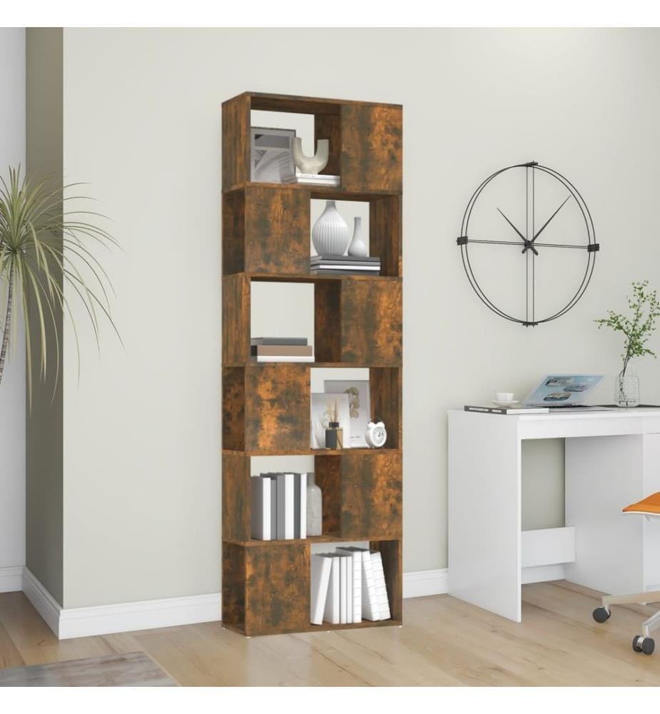 Bücherregal/Raumteiler Räuchereiche 60x24x186 cm