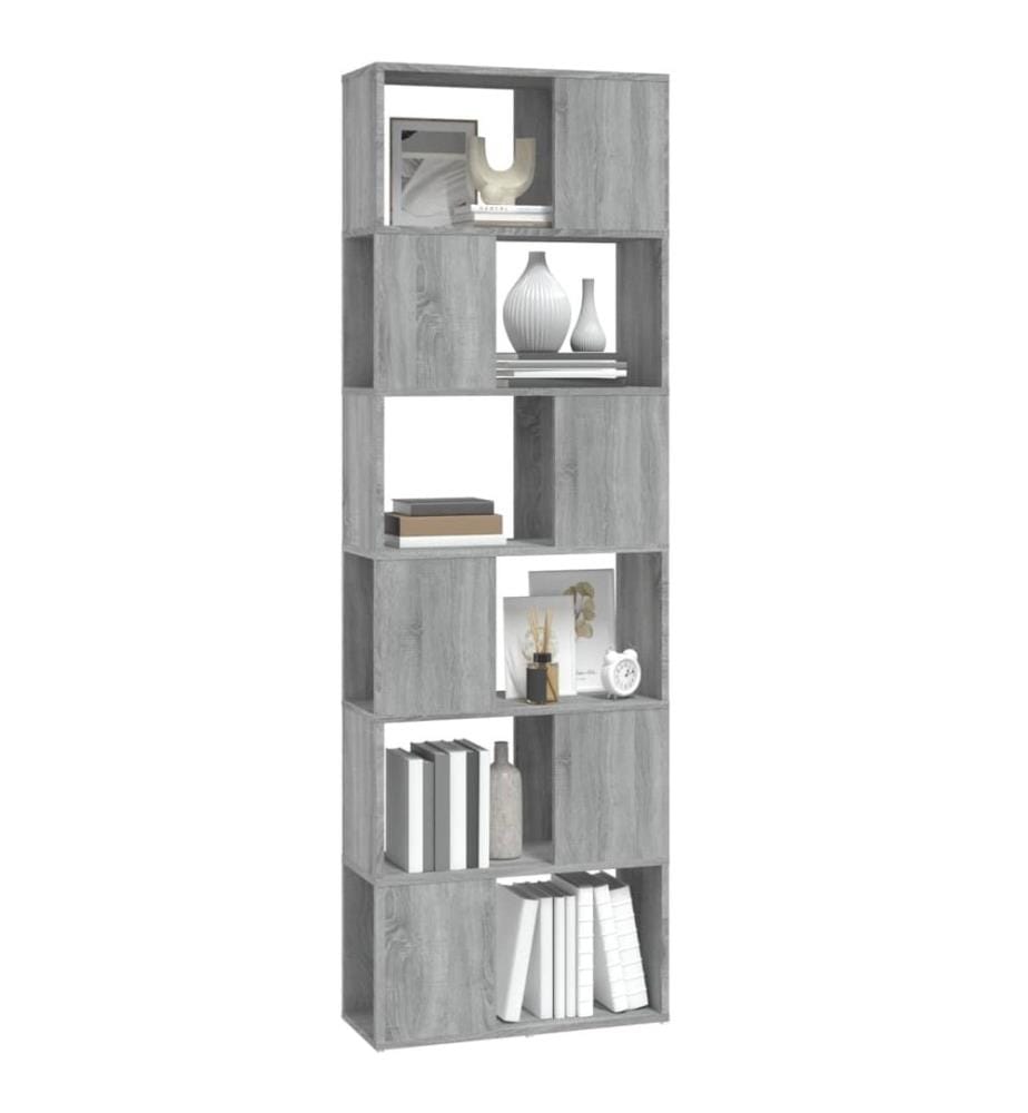 Bücherregal/Raumteiler Grau Sonoma 60x24x186 cm