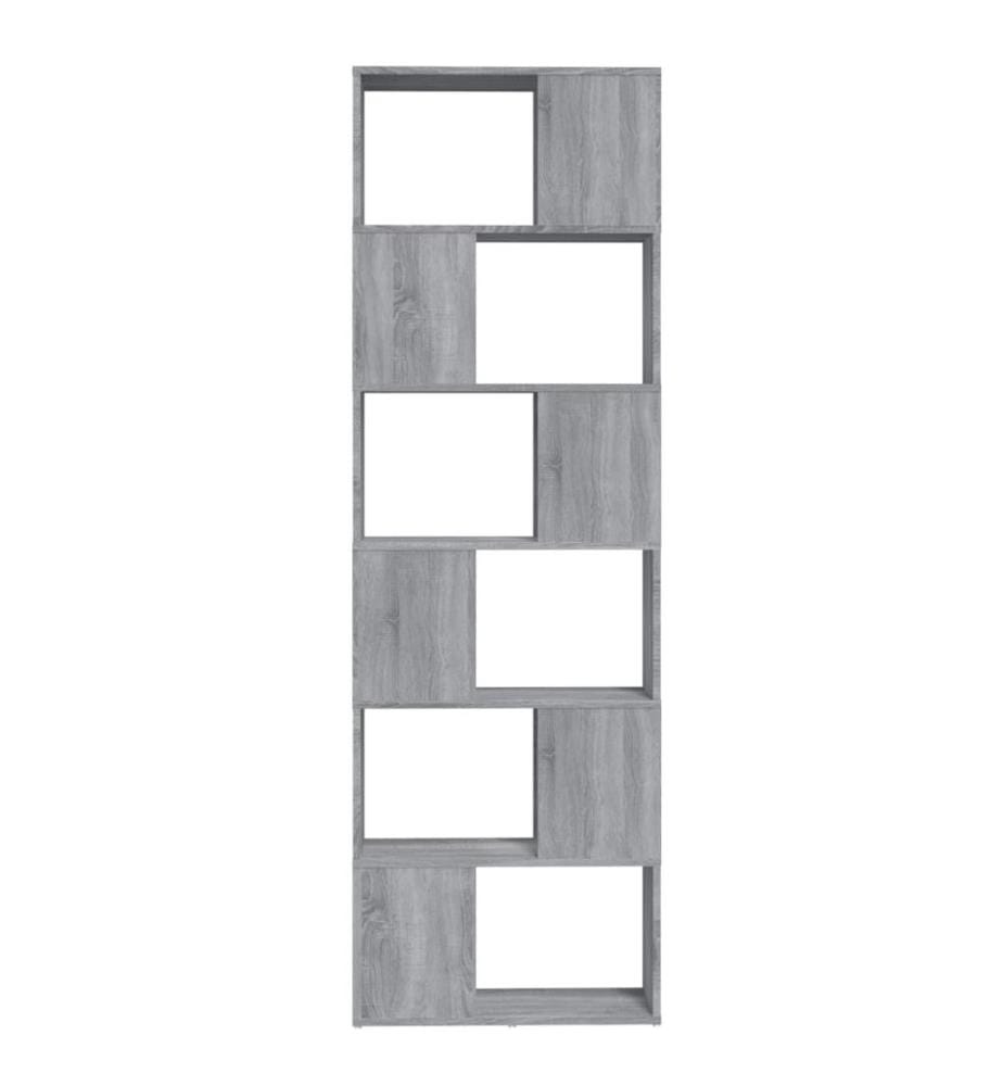 Bücherregal/Raumteiler Grau Sonoma 60x24x186 cm