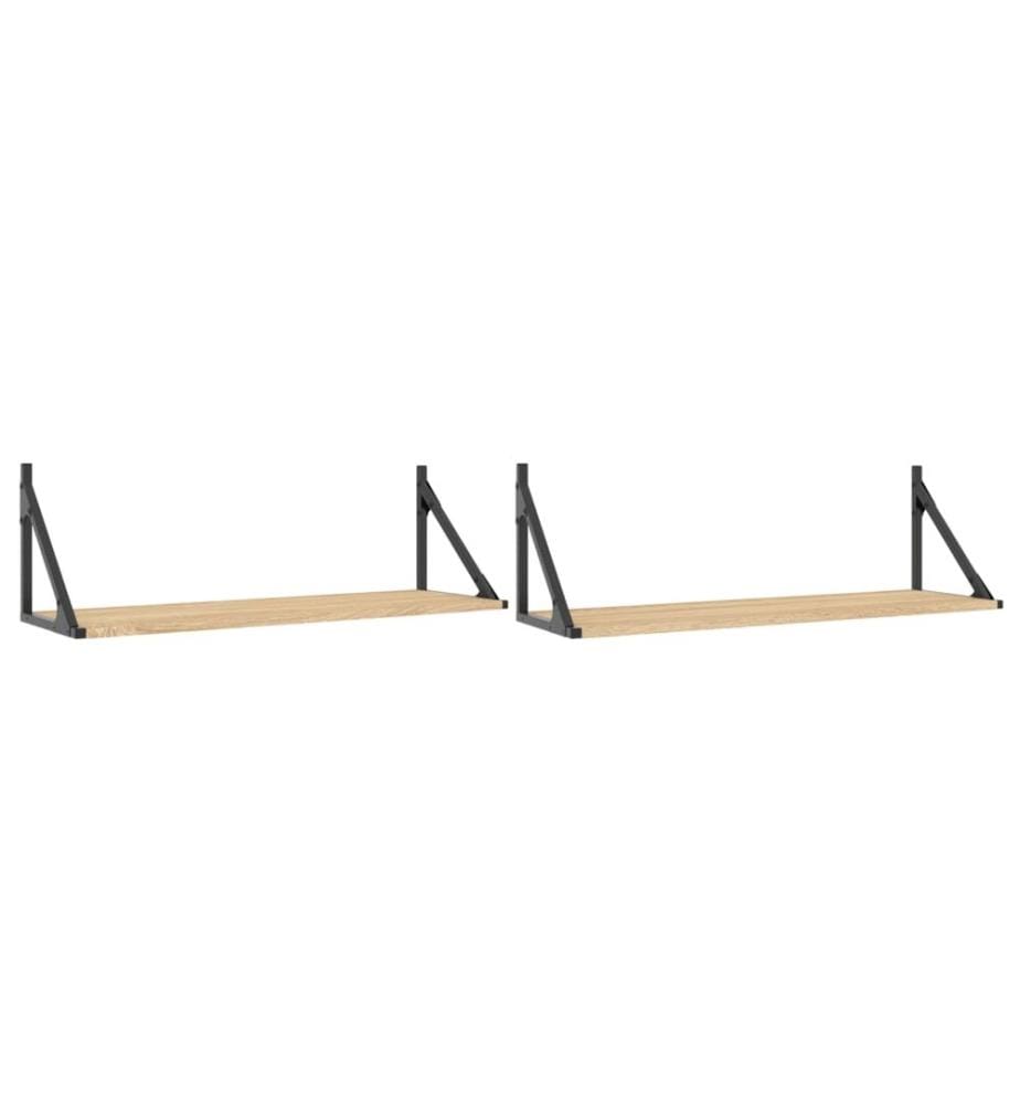 Wandregale 2 Stk. Sonoma-Eiche 80 x 25 x 25,5 cm Holzwerkstoff