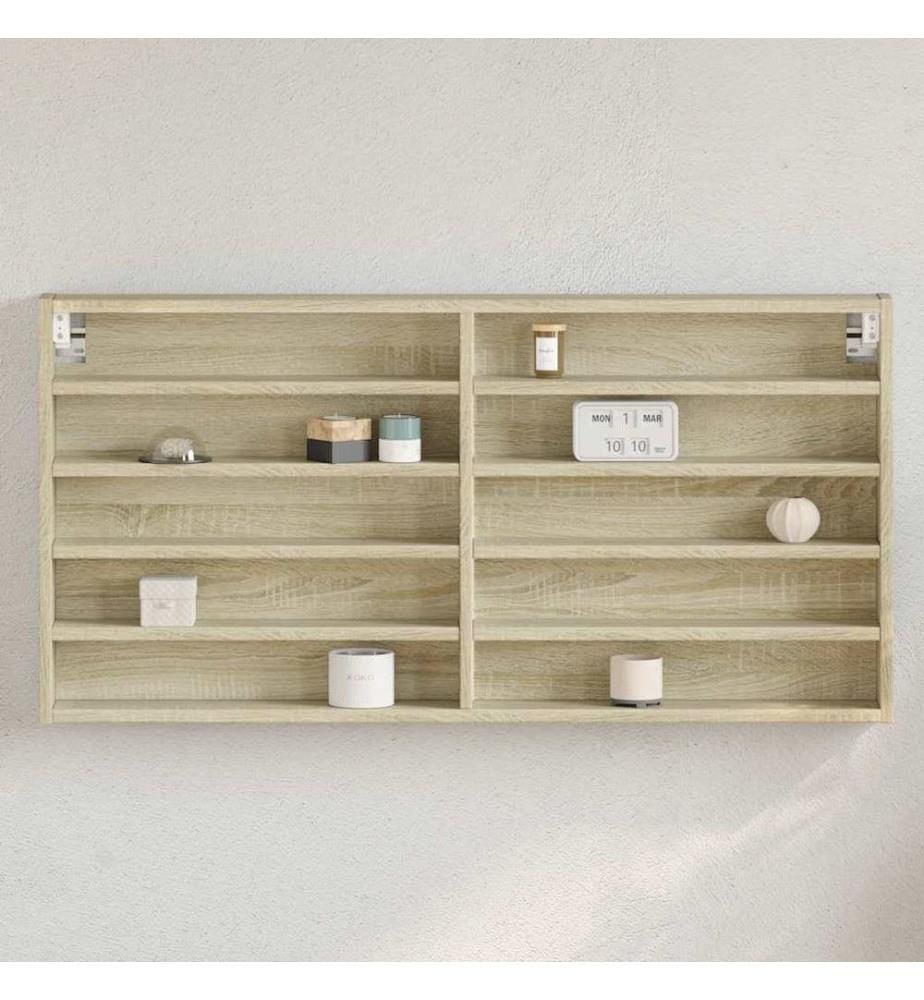 Vitrinenschrank Sonoma-Eiche 100x8,5x50 cm Holzwerkstoff