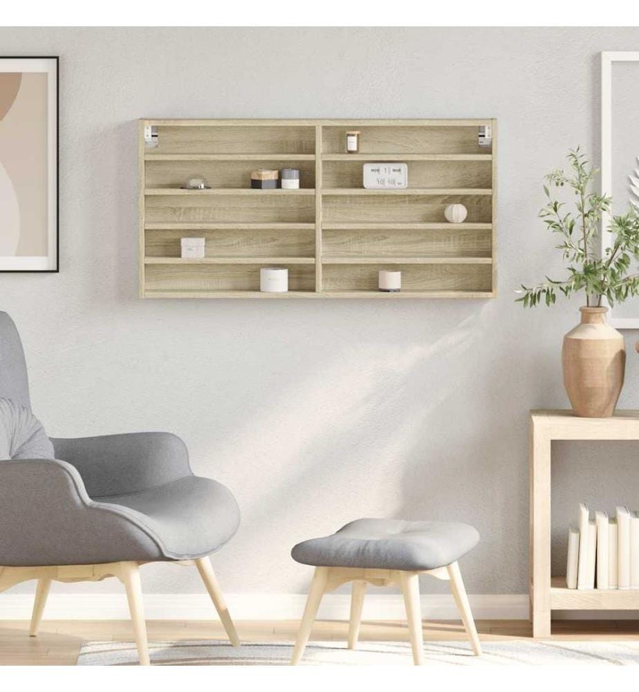 Vitrinenschrank Sonoma-Eiche 100x8,5x50 cm Holzwerkstoff
