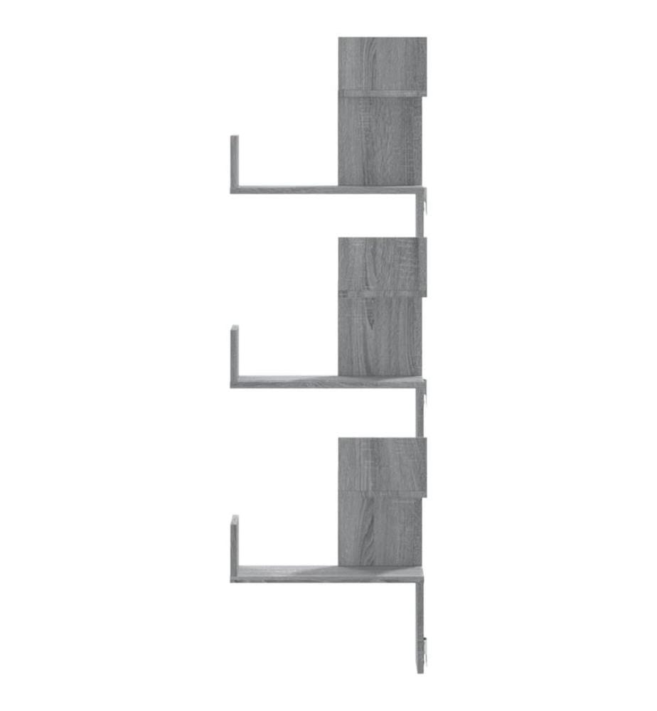 Wand-Eckregal Grau Sonoma 45x45x147 cm Holzwerkstoff