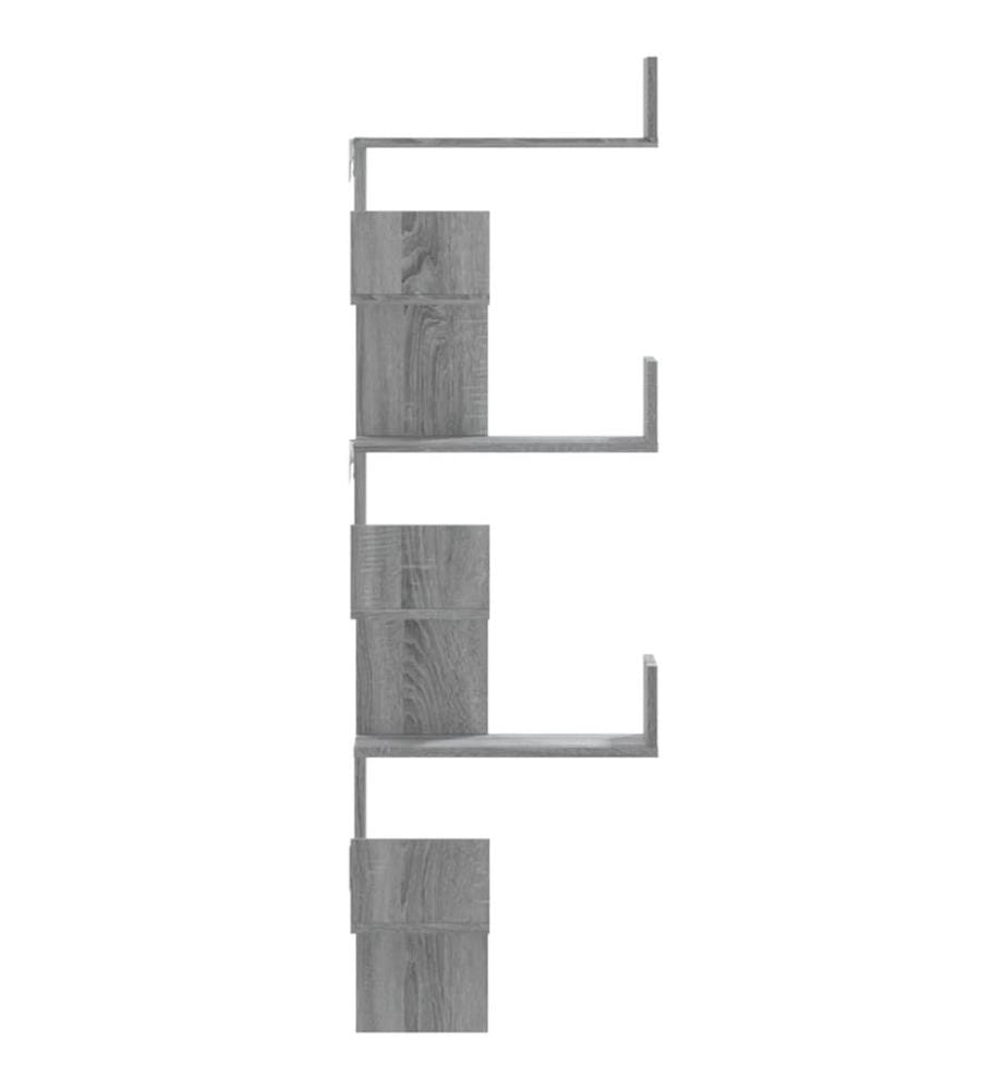 Wand-Eckregal Grau Sonoma 45x45x147 cm Holzwerkstoff