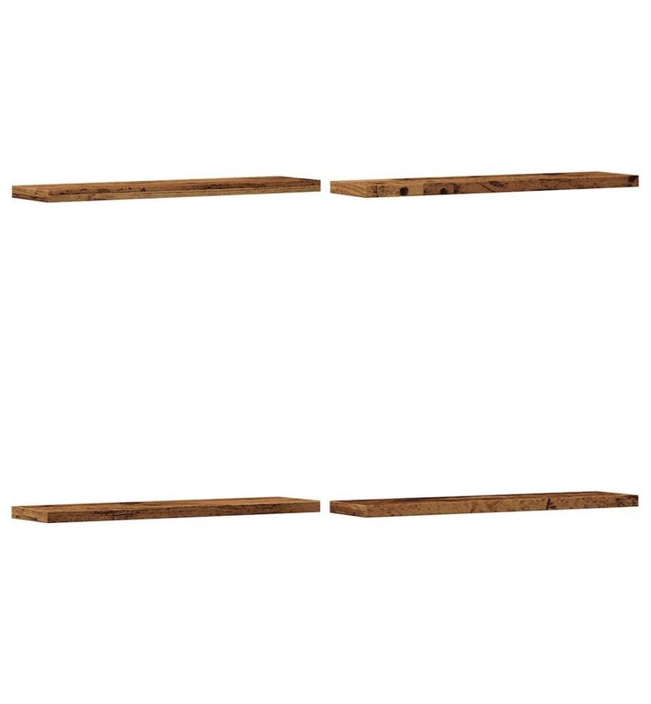 Wandregale 4 Stk. Altholz-Optik 40x20x1,5 cm Holzwerkstoff