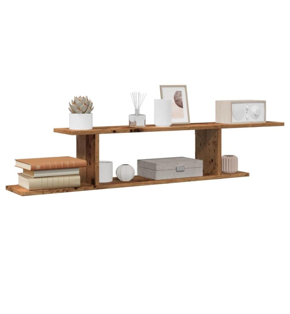 TV-Wandregal Altholz-Optik 125x18x23 cm Holzwerkstoff