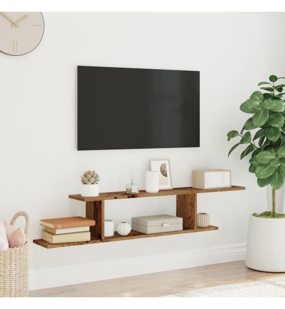 TV-Wandregal Altholz-Optik 125x18x23 cm Holzwerkstoff