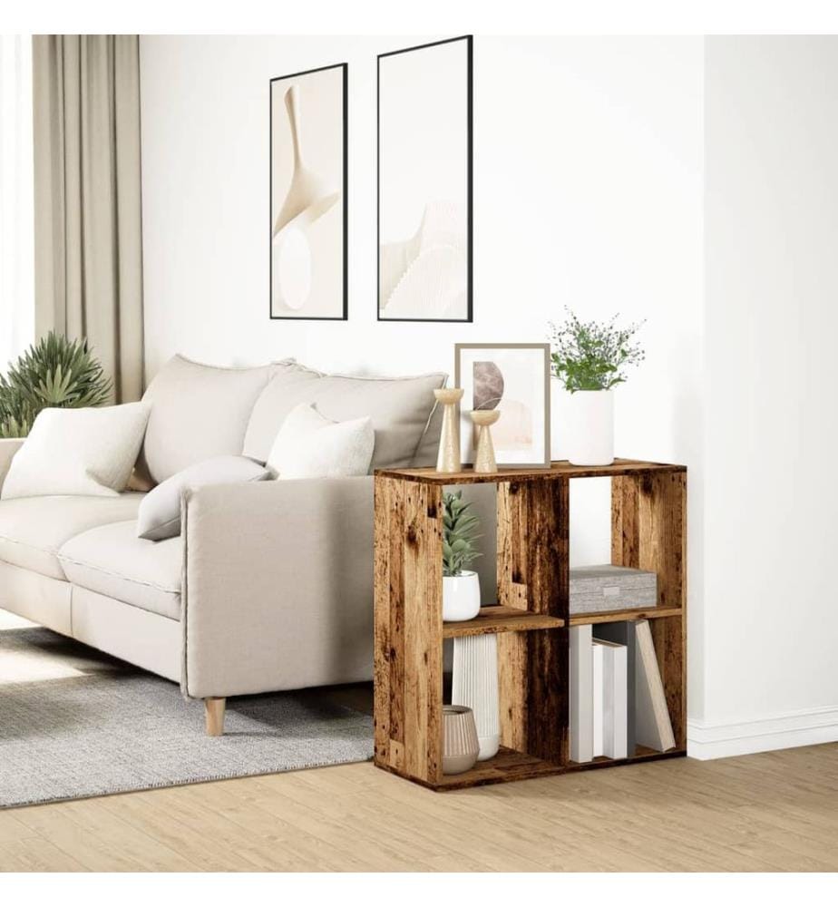 Raumteiler-Bücherregal Altholz-Optik 69,5x29x69,5 cm