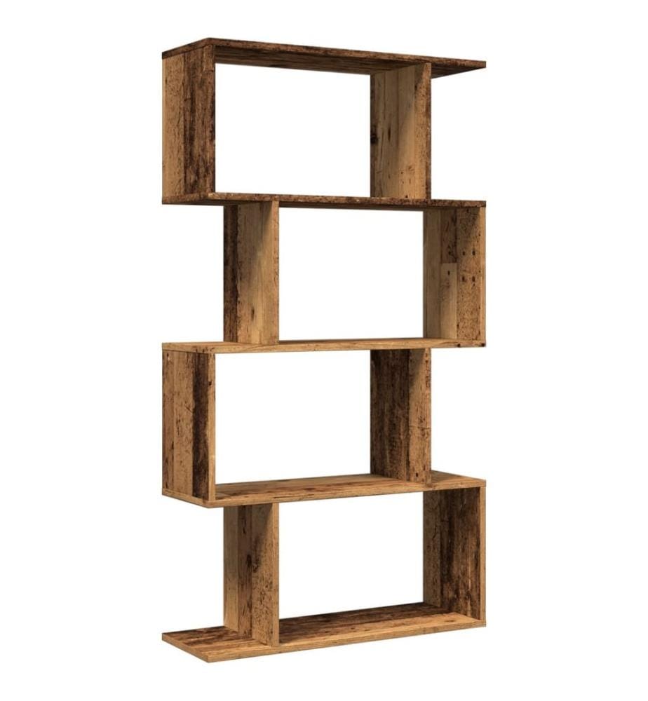 Raumteiler-Bücherregal 4 Böden Altholz-Optik 70x24x129 cm