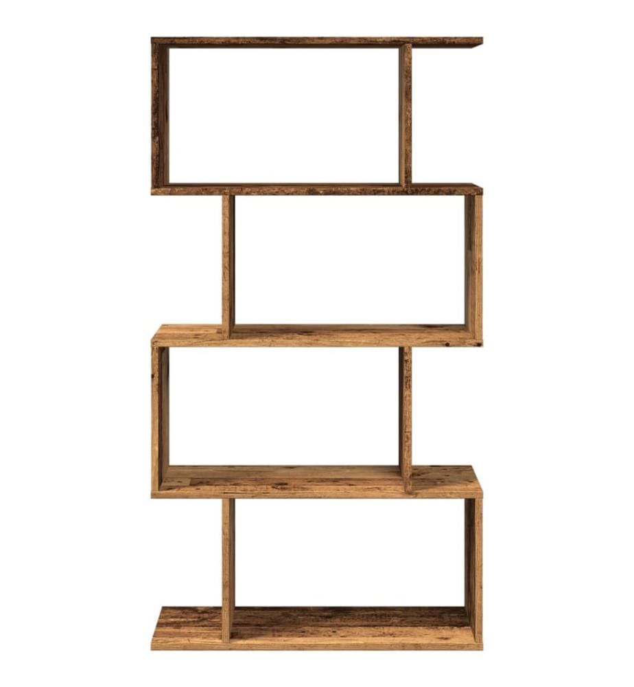 Raumteiler-Bücherregal 4 Böden Altholz-Optik 70x24x129 cm