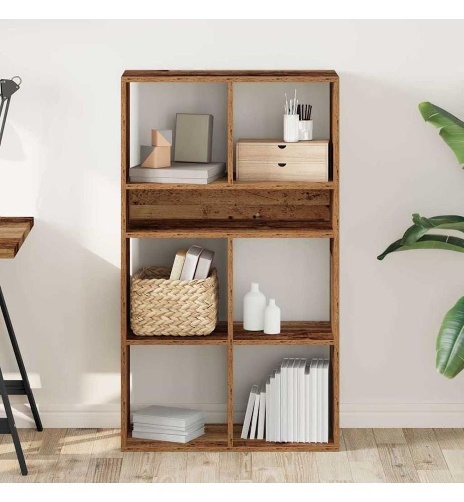 Bibliothèque vieux bois 66x31x112 cm bois d'ingénierie