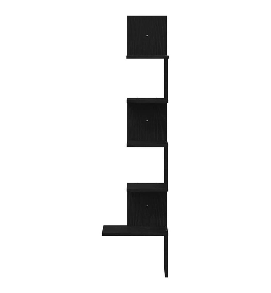 Wand-Eckregal Schwarz 32x32x127,5 cm Holzwerkstoff