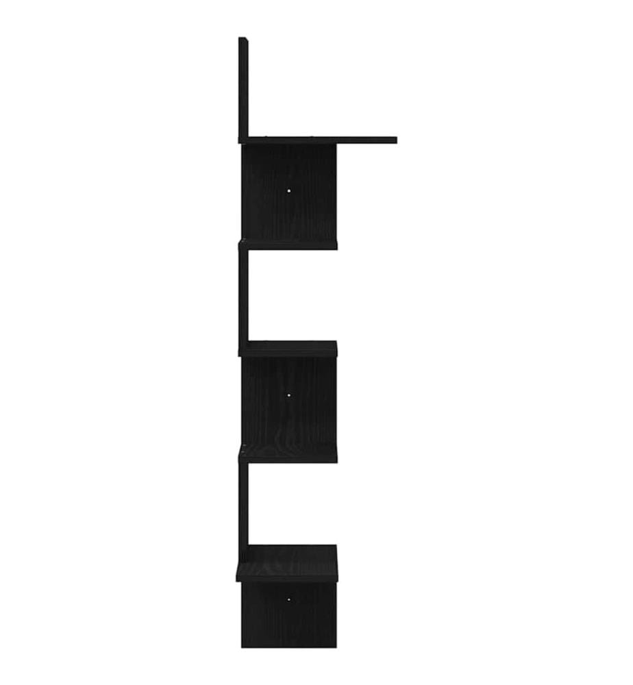 Wand-Eckregal Schwarz 32x32x127,5 cm Holzwerkstoff