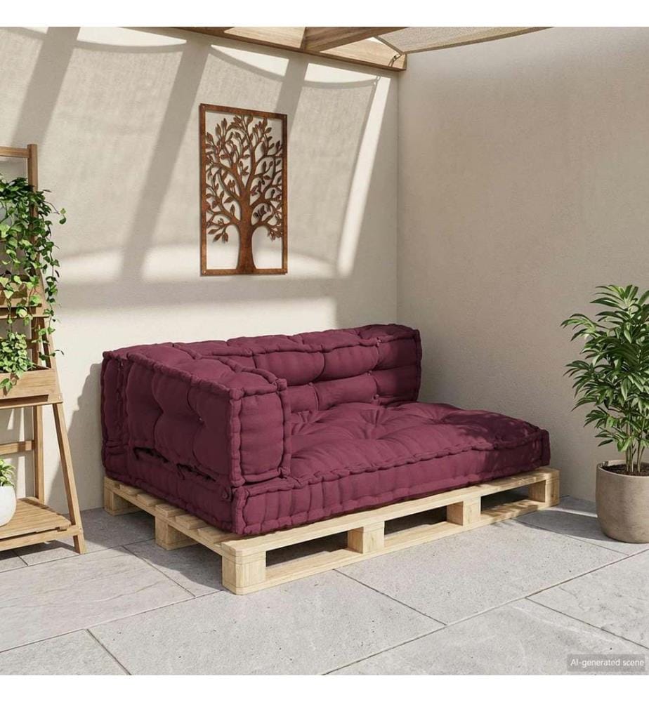 Pallet Sofa Kissen 3 pcs Kastanienbraun 120 x 80 x 38 cm Stoff