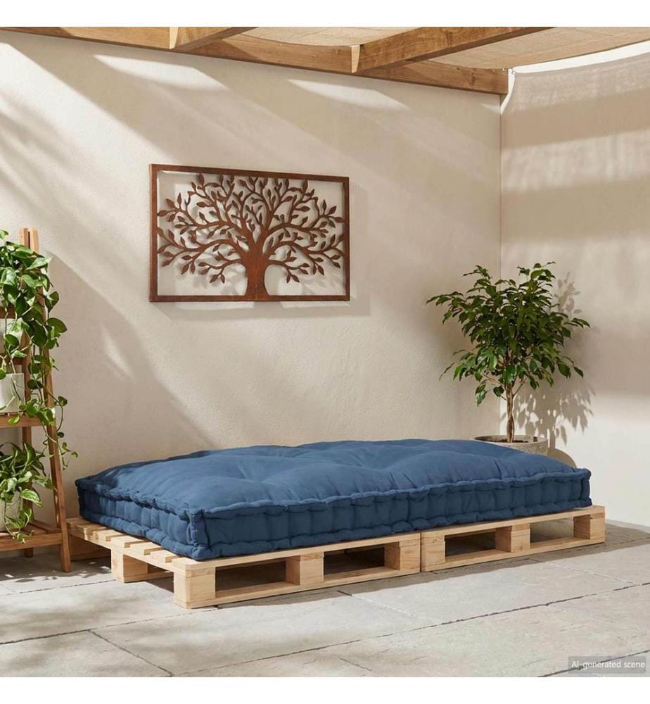 Pallet Sofa Kissen Indigo 120 x 80 x 12 cm Stoff