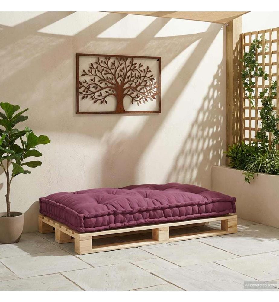 Pallet Sofa Kissen Kastanienbraun 120 x 80 x 12 cm Stoff