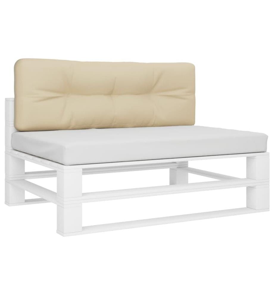 Palettenkissen Beige 120x40x12 cm Stoff
