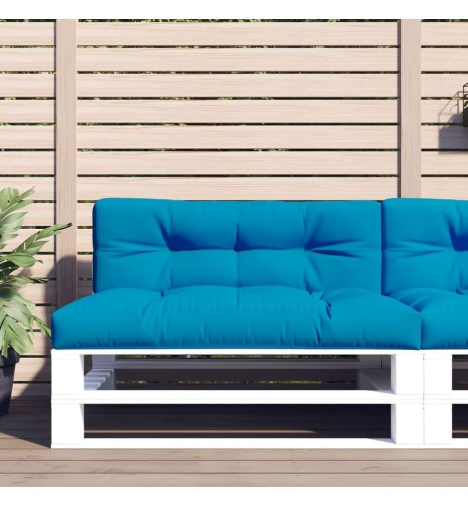 Coussin de palette bleu clair 120x40x12 cm tissu