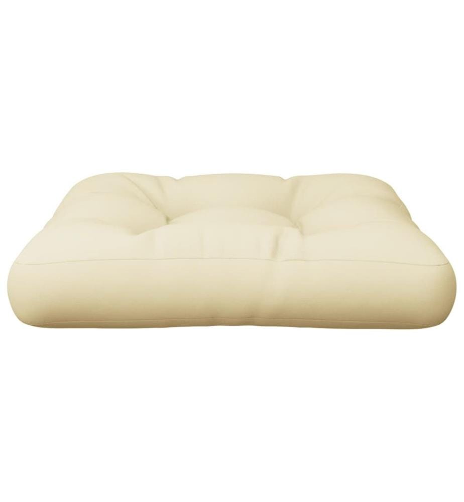 Coussin de palette crème 58x58x10 cm tissu