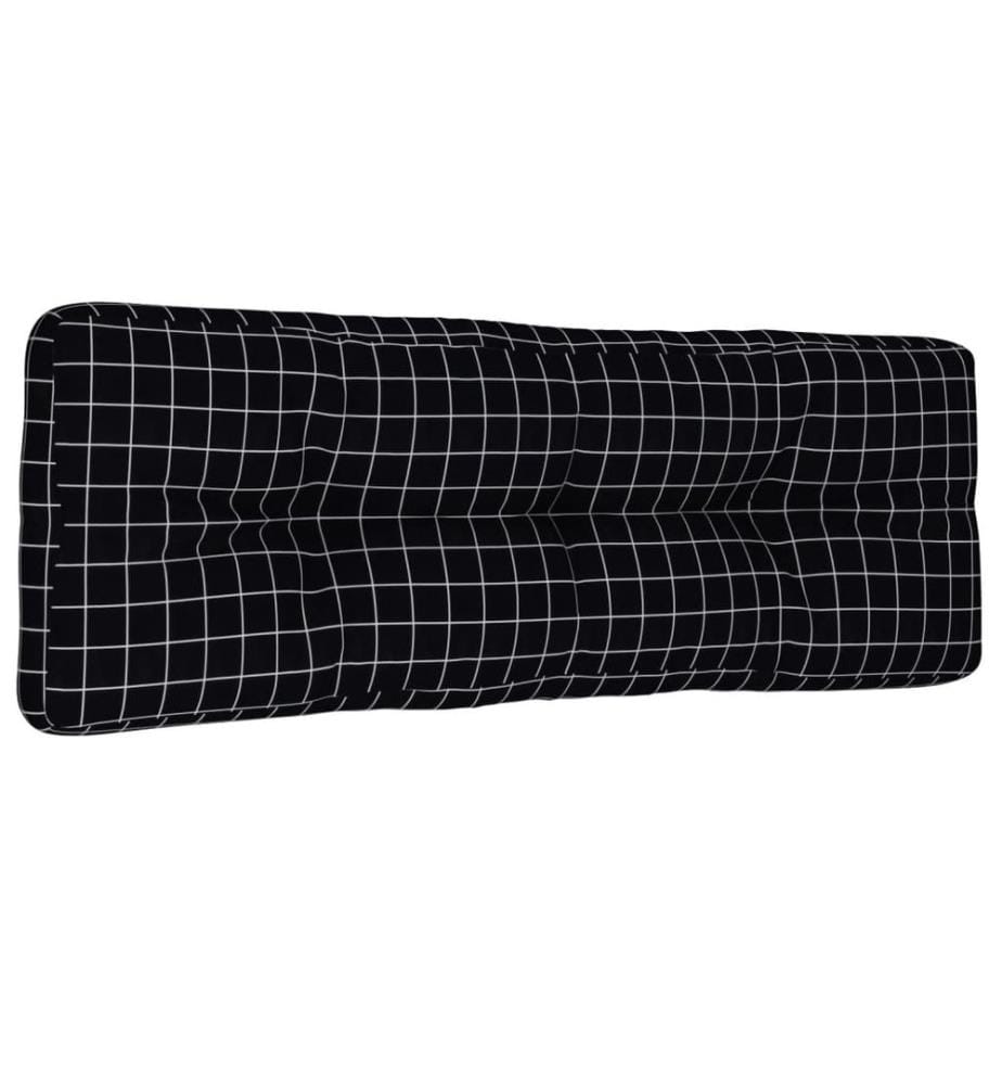 Palettenkissen Schwarz Karomuster 120x40x12 cm Stoff