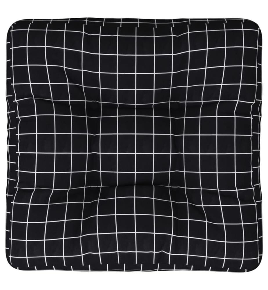 Palettenkissen Schwarz Karomuster 50x50x12 cm Stoff
