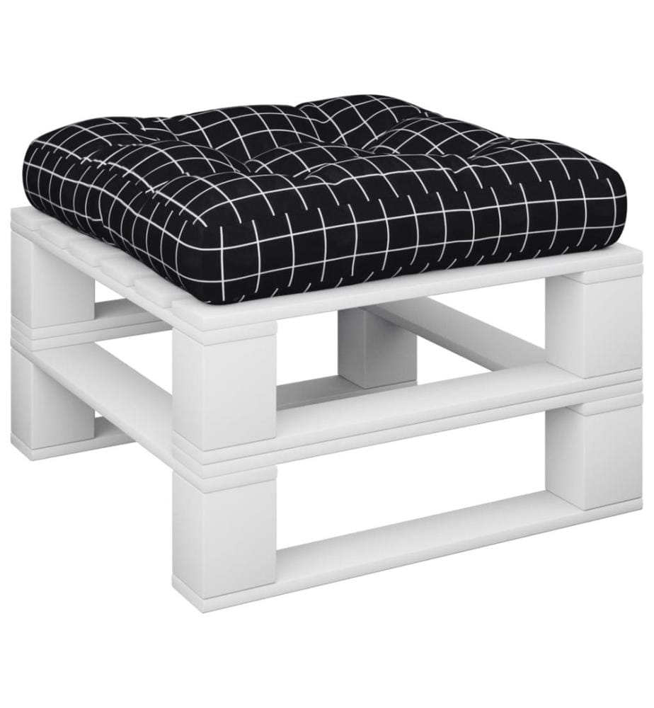 Palettenkissen Schwarz Karomuster 50x50x12 cm Stoff