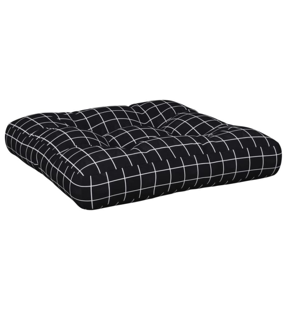 Palettenkissen Schwarz Karomuster 58x58x10 cm Oxford-Gewebe