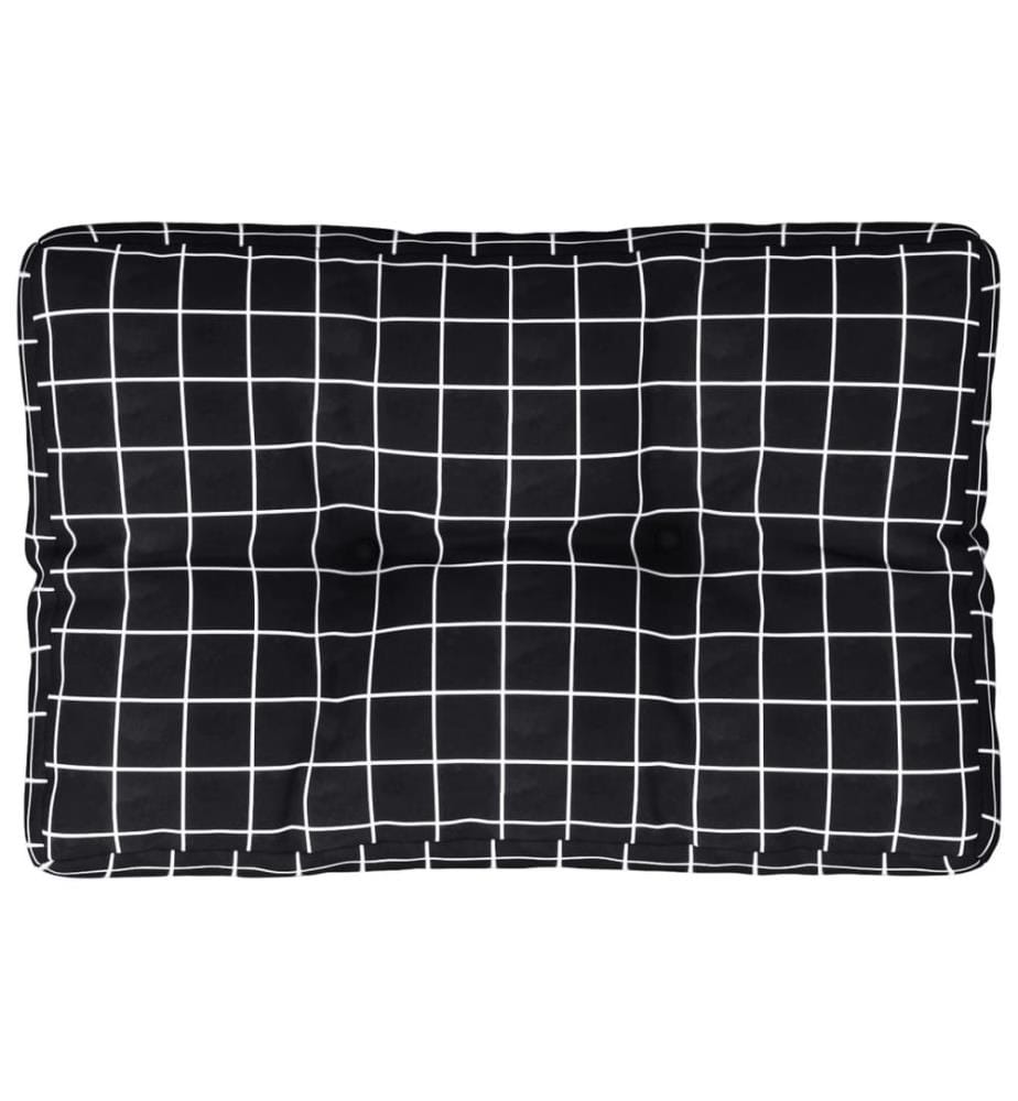 Palettenkissen Schwarz Karomuster 60x40x12 cm Stoff