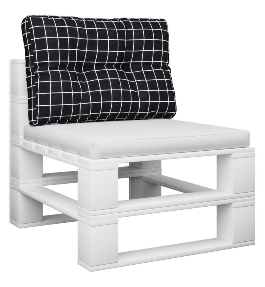 Palettenkissen Schwarz Karomuster 60x40x12 cm Stoff
