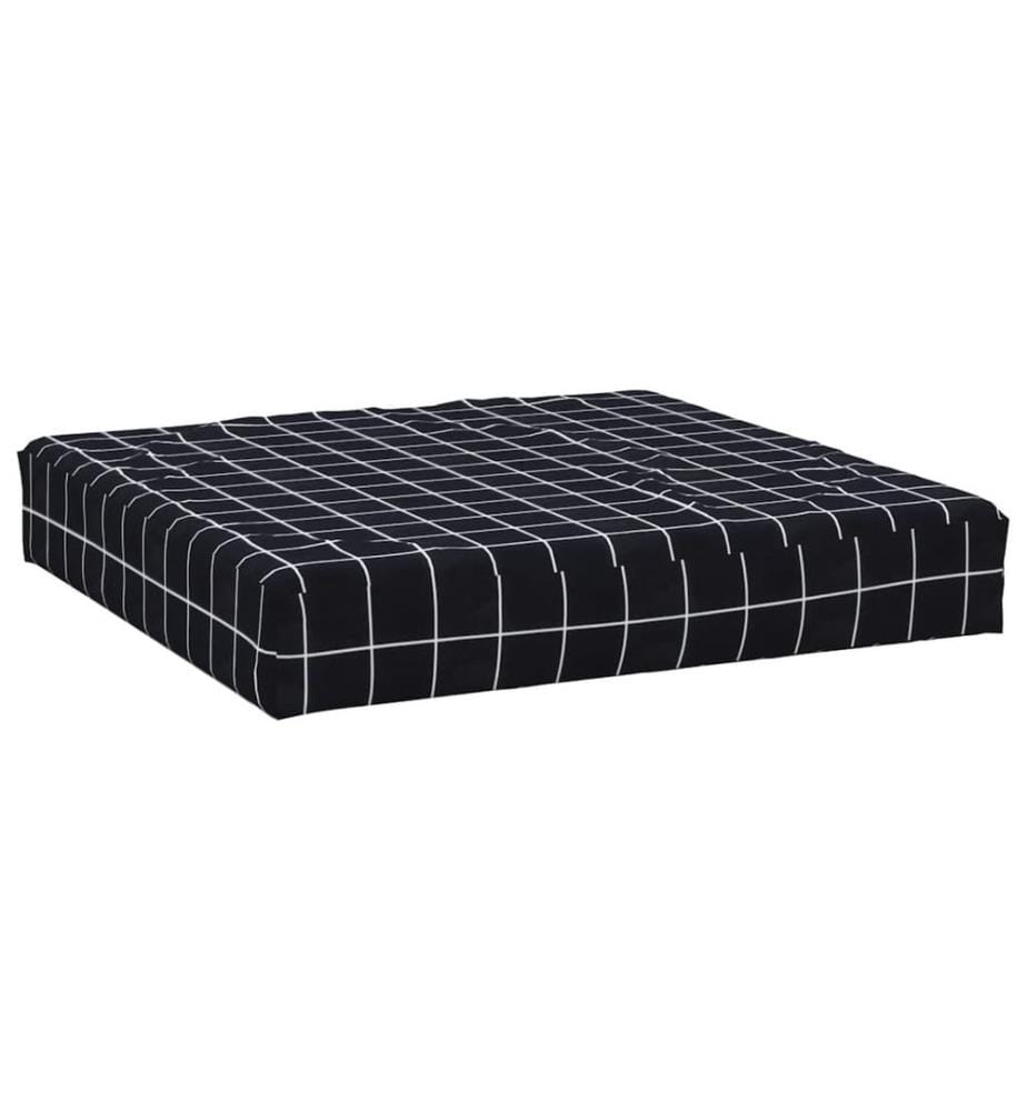 Palettenkissen Schwarz Karomuster 60x60x8 cm Oxford-Gewebe