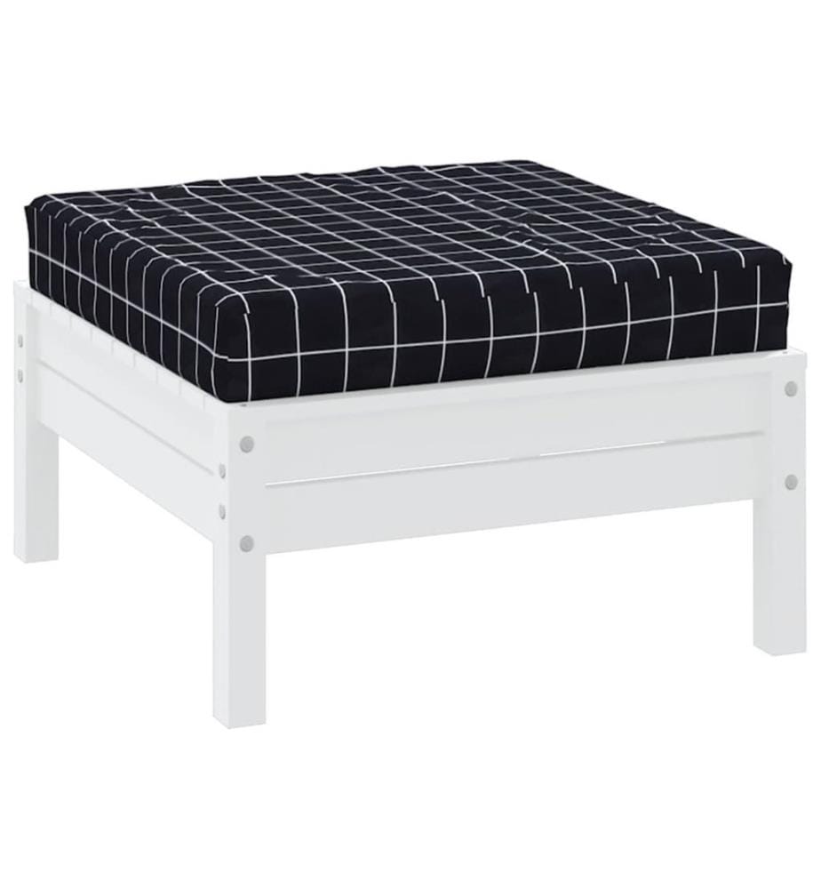 Palettenkissen Schwarz Karomuster 60x60x8 cm Oxford-Gewebe