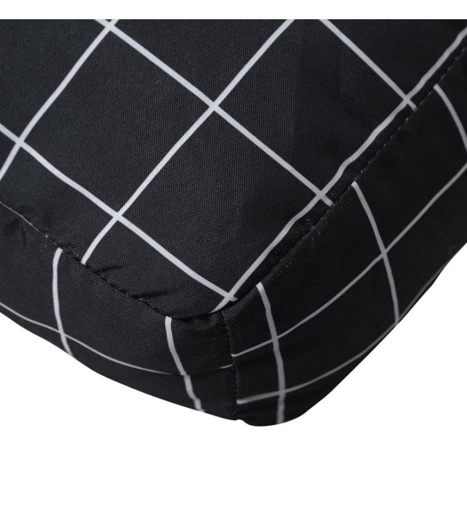 Palettenkissen Schwarz Karomuster 60x60x8 cm Oxford-Gewebe