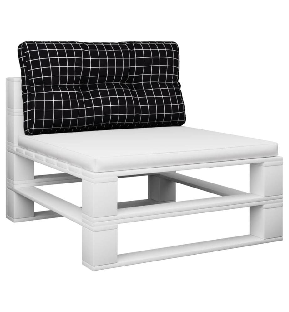 Palettenkissen Schwarz Karomuster 70x40x12 cm Stoff