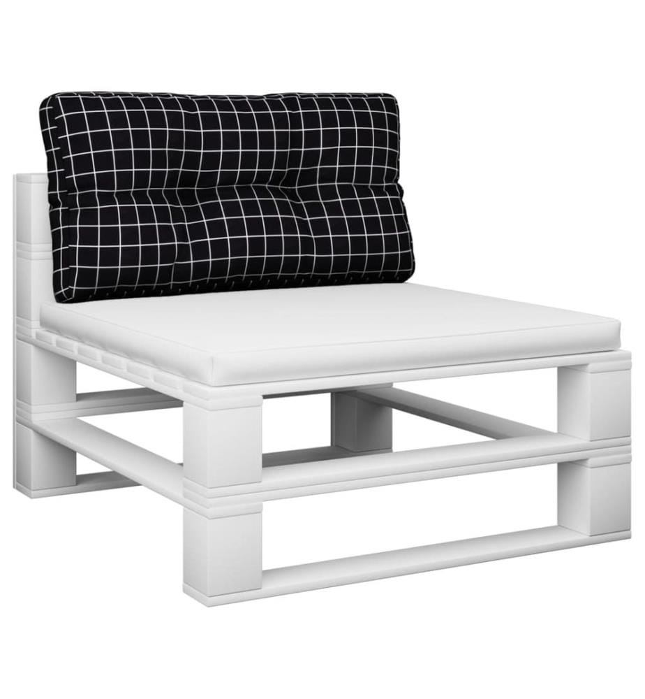 Coussin de palette motif à carreaux noir 80x40x12 cm tissu