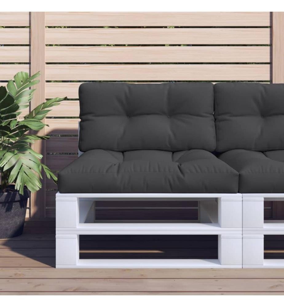 Palettenkissen Schwarz 80x40x12 cm Stoff