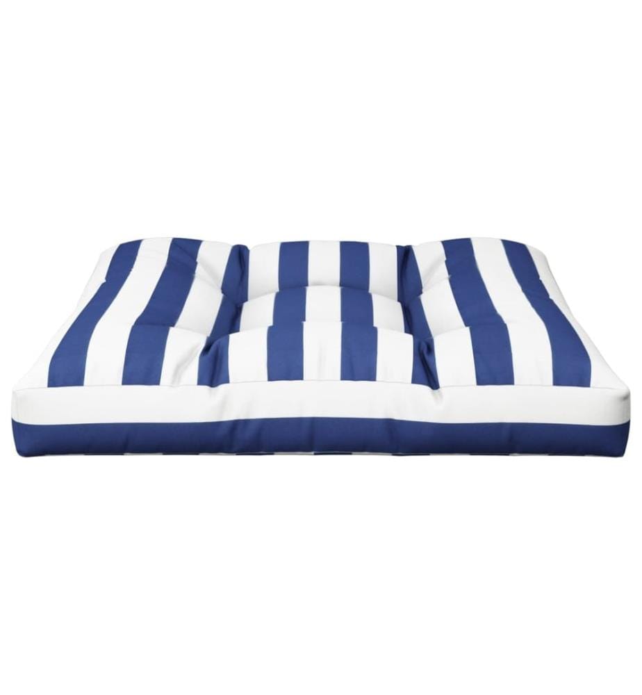Palettenkissen Blau Weiss Gestreift 70x70x12 cm Stoff