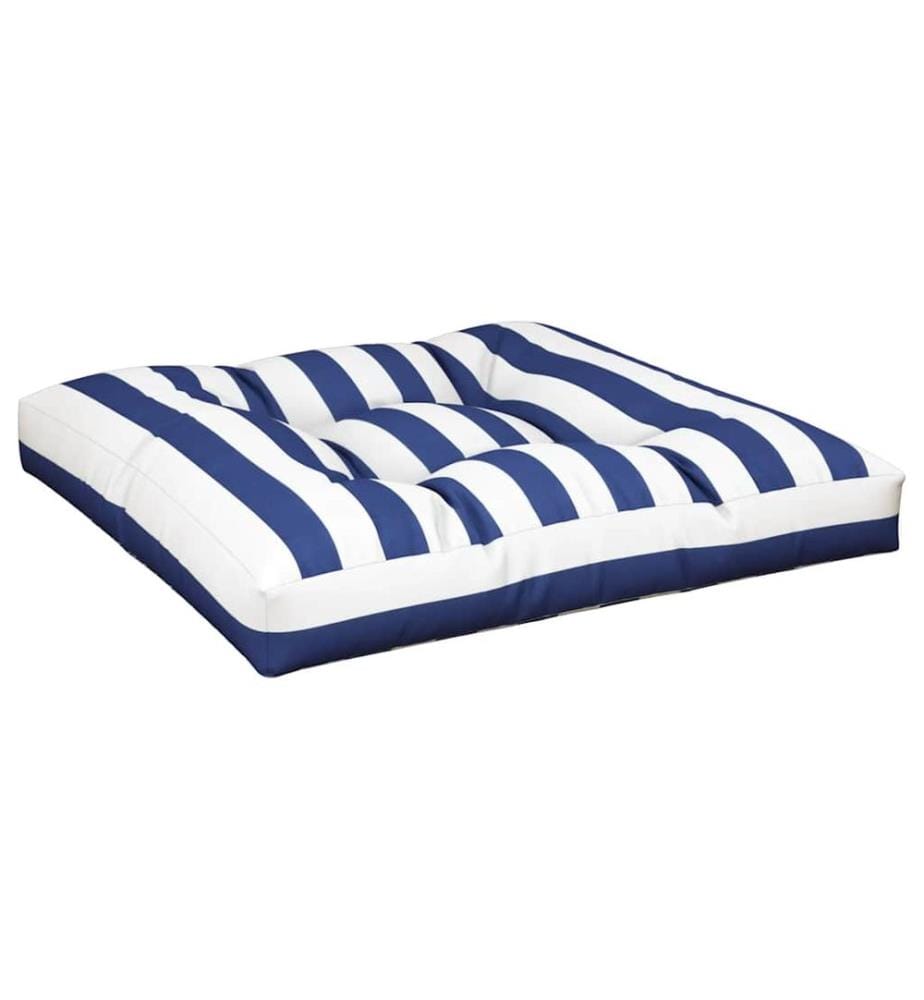 Palettenkissen Blau Weiss Gestreift 80x80x12 cm Stoff