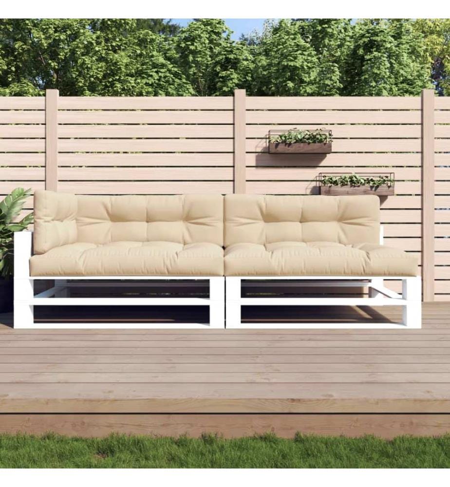 Palettenkissen 5-tlg. Beige Stoff
