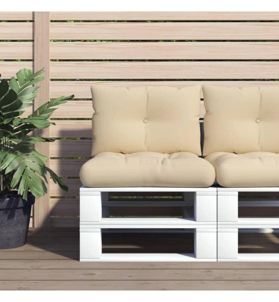 Palettenkissen 2-tlg. Beige Stoff