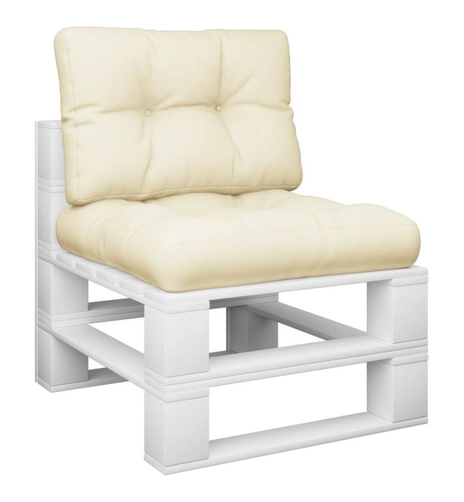 Coussins de palette lot de 2 crème tissu