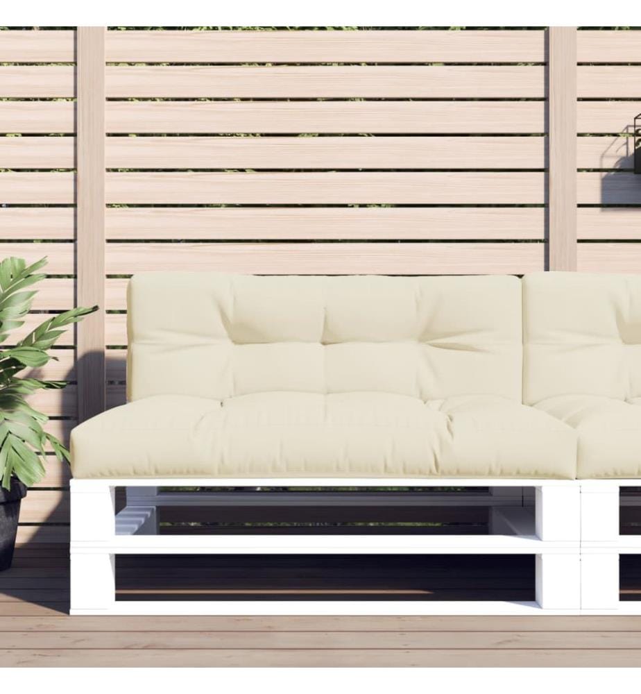 Coussins de palette lot de 2 crème tissu