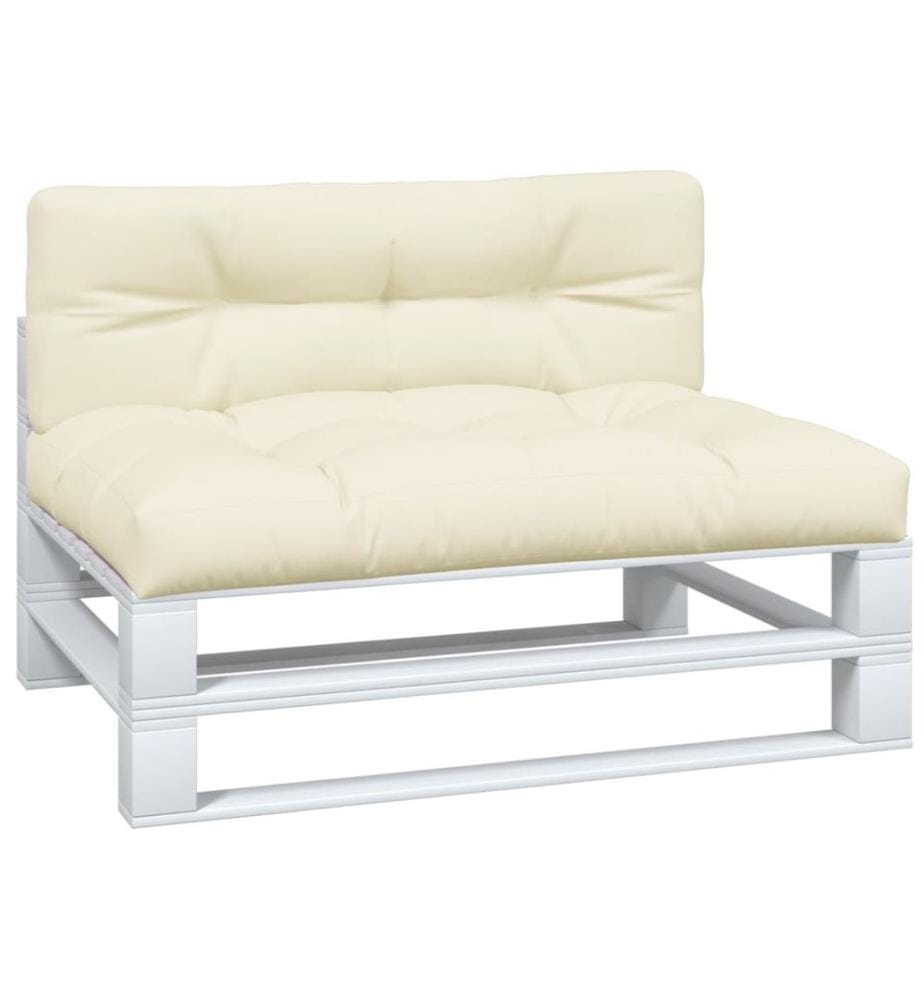 Coussins de palette lot de 2 crème tissu